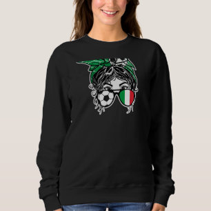 Sweatshirt Messy Bun Cheveux Italien Soccer Girl Italie Jerse