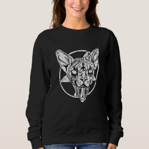 Sweatshirt Métal Métal Tête Roche Goth Sphynx Chat Mort G
