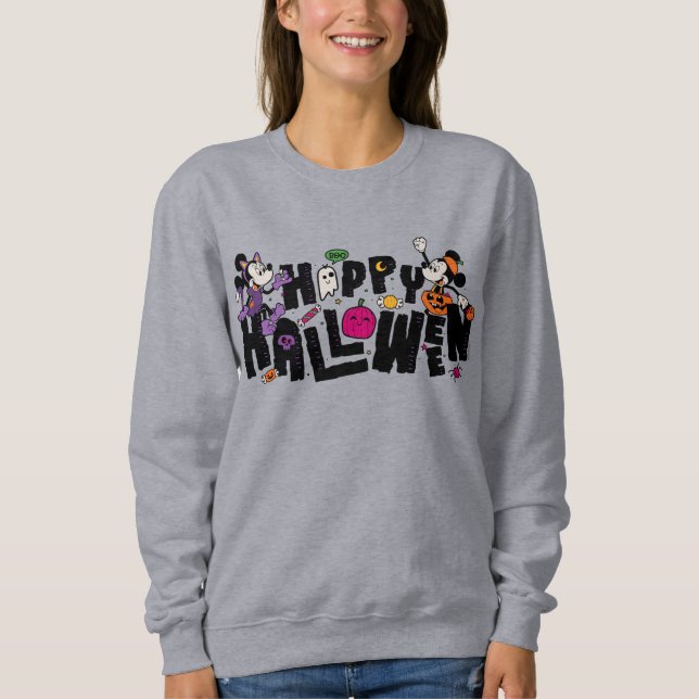 Sweatshirt Mickey et Minnie - Bonne Halloween (Devant)
