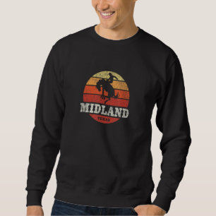Sweatshirt Midland TX Pays Vintage Western Retro