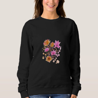 Sweatshirt • Midnight Bloom – Chemise noire fleurie à manches