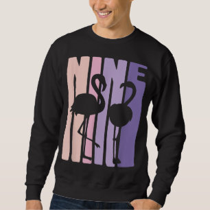Sweatshirt Mignon 9 Anniversaire Cadeau I Flamant rose I 9 An