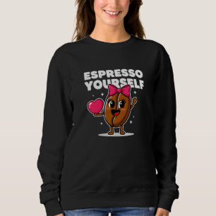 Sweatshirt Mignon Expresso Vous-même Grain de Café Kawaii Cœu