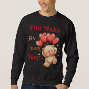 Sweatshirt Mignon Ours en Peluche Cœurs Ballons