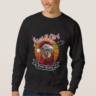 Sweatshirt Mignonne Chien de Noël Français Chien de Noël Drôl