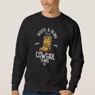 Sweatshirt Mignonne Country Girl Bottes Lâcher Une Femme Chos