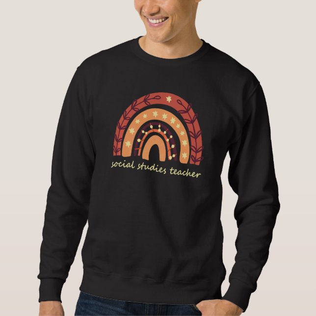 Sweatshirt Mignonne Enseignant en études sociales Retro Boho  (Devant)