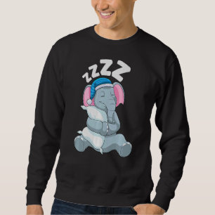 Sweatshirt Mignonne pyjama pour femmes Eléphant couchant nuit