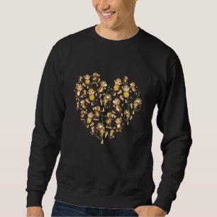 Sweatshirt Mignonne Singe Aime Les Singes Animal Pour Hommes