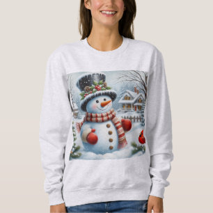 Sweatshirt Mignonne, Vintage/Whimsical bonhomme de neige de N