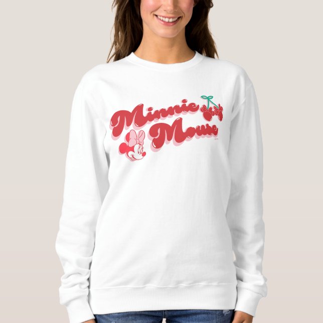 Sweatshirt Minnie Mouse Cerise Douce Script (Devant)