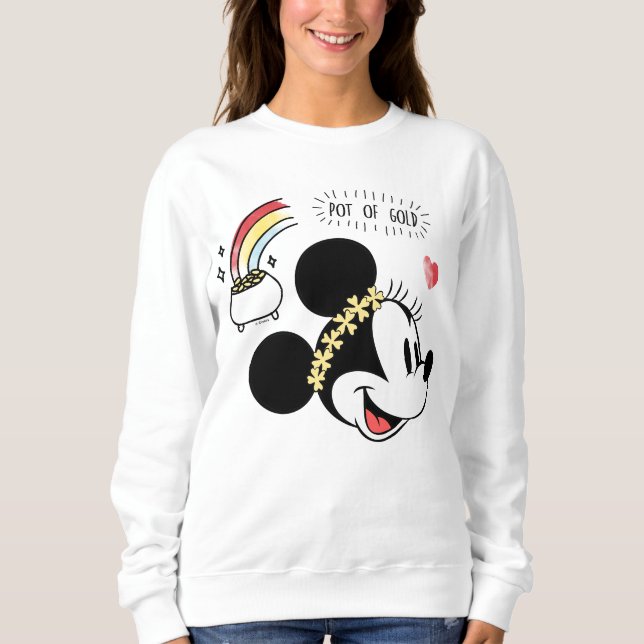 Sweatshirt Minnie Mouse | Saint-Patrick - Pot d'Or (Devant)