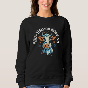 Sweatshirt Mode de motivation Moo mignon activé  Génisse Vach