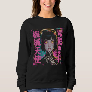 Sweatshirt Mode japonaise Streetwear Cyberpunk Ange Fille Y2K