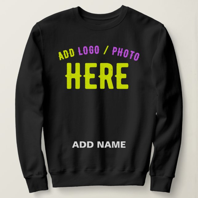 SWEATSHIRT MODERNE ET MODERNE PERSONNALISABLE NOIR VÉRIFIÉ (Design devant)