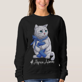 Sweatshirt Mois de la sensibilisation à l'alopécie Ruban bleu