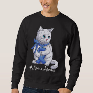 Sweatshirt Mois de la sensibilisation à l'alopécie Ruban bleu