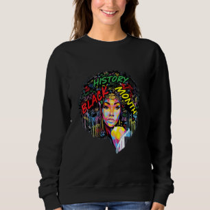 Sweatshirt Mois de l'histoire noire Afro Word Art Cheveux nat