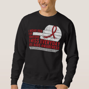 Sweatshirt Mois De Sensibilisation Au Sida, Je Porte Le Rouge