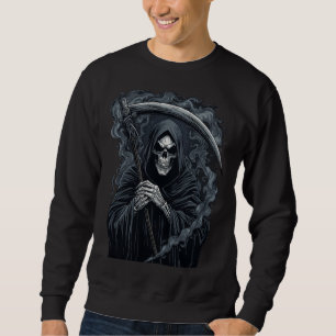 Sweatshirt Moissonneur Macabre Graphique d'Art Sombre