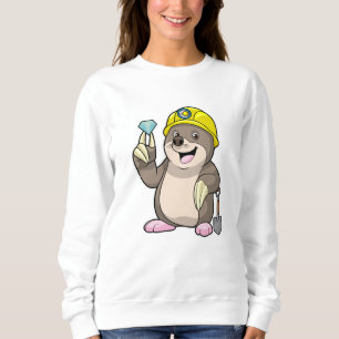 Sweatshirt Mole en tant que mineur avec lunette et diamant