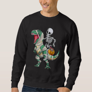 Sweatshirt Momie à cheval sur un squelette Dinosaure rex Hall