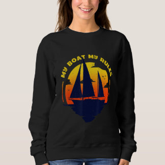 Sweatshirt Mon bateau Mes règles Capitaine Ponton de bateau