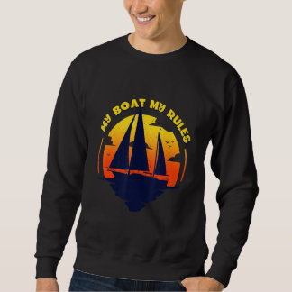 Sweatshirt Mon bateau Mes règles Capitaine Ponton de bateau