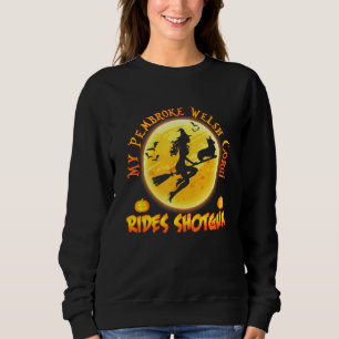 Sweatshirt Mon chien Corgi fait du covoiturage avec un balai