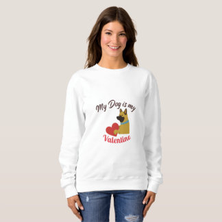 Sweatshirt Mon chien est mon Saint-Valentin – Illustration d'