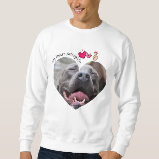 Sweatshirt Mon coeur appartient à Pitbull chien photo personn