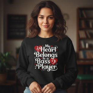 Sweatshirt Mon cœur appartient à un bassiste Drôle musicien