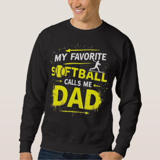 Sweatshirt Mon Joueur de Softball Favori M'appelle Papa Fath