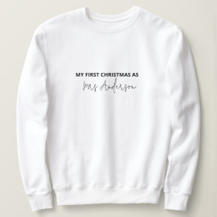 Sweatshirt Mon premier Noël en tant que Madame Nom personnali