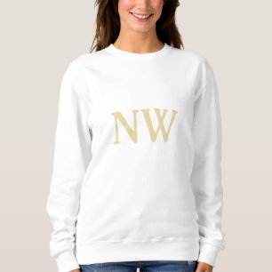 Sweatshirt monogramme doré initiales personnalisées femmes