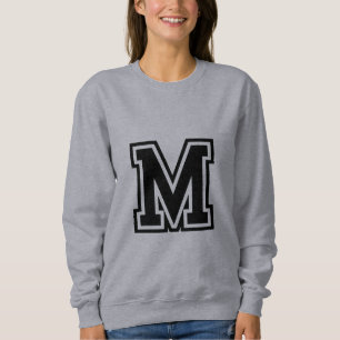 Sweatshirt Monogramme Noir Blanc Collège Initial M