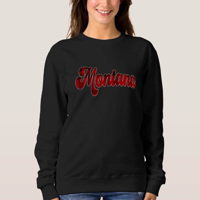 Sweatshirt Montana MT Pride Texte De Script Plaid Pour Hommes (Devant)