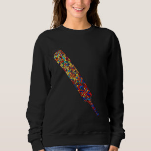 Sweatshirt Mosaïque de chauve-souris de cricket