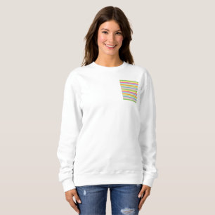 Sweatshirt Motif à rayures colorées dessinées à la main