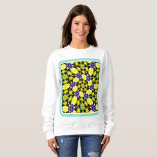 Sweatshirt Motif de marguerite jaune et violet