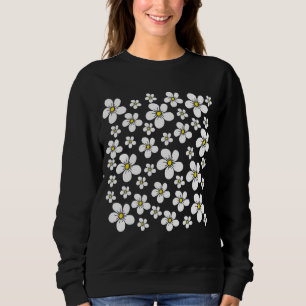 Sweatshirt Motif Floral Avec Fleurs Blanches