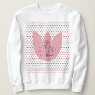 Sweatshirt Motif simple de tulipe rose