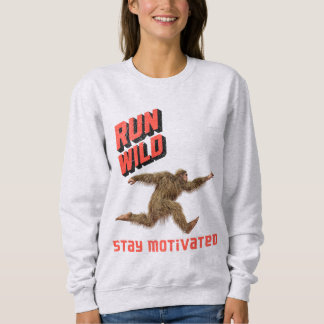 Sweatshirt Motivation Fitness Bigfoot Cours à Fond Libre