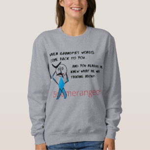 Sweatshirt Mots de grand-père gris - Boomeranged