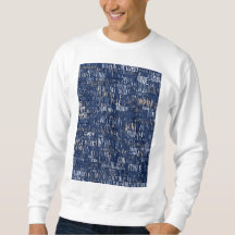 Mots illisibles mélangés bleu marine
