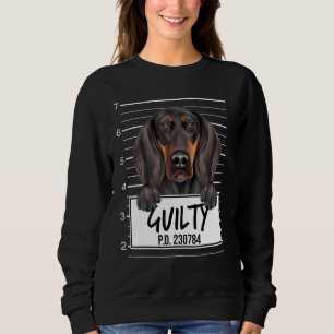 Sweatshirt Mugshot de Coonhound noir et feu Chien coupable