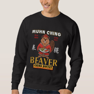 Sweatshirt Muhn Ching Castor Humour Adulte Sale Cochons Homme