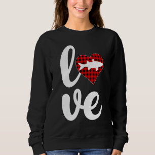Sweatshirt Mullet Fish Buffalo Plaid Love Mullet Valentine S