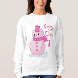 Sweatshirt Muñeco de nieve rosa|Fría pero chic!