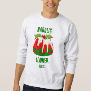 Sweatshirt Nadolig Llawen WALES Welsh Merry Christmas Pudding